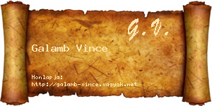 Galamb Vince névjegykártya